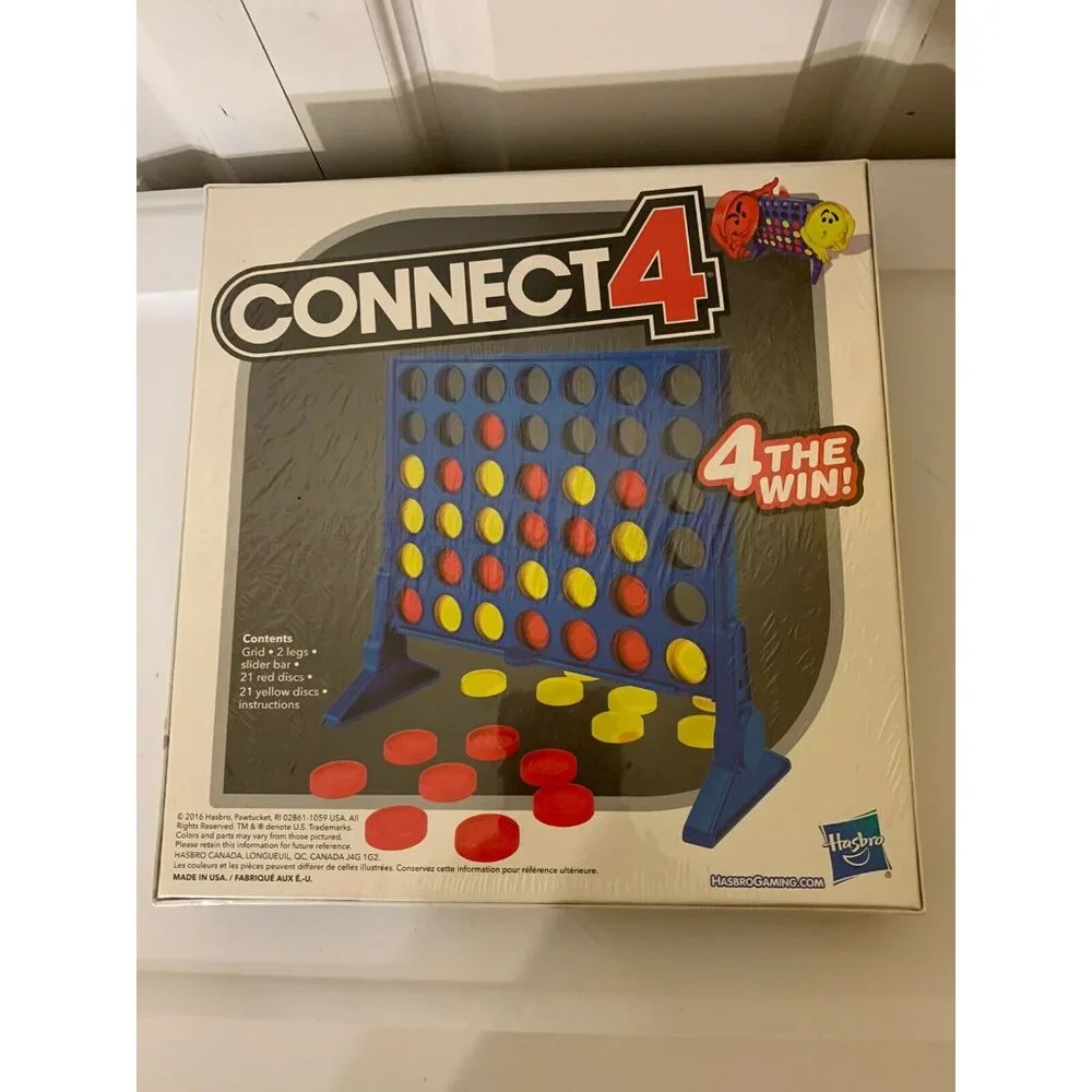 New Connect 4 Game Four In A Row Checkers Hasbro 2016 Family Fun Sealed‎